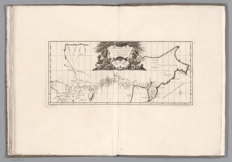 Carte des Pays traverses par le Cap.ne Beerings depuis la ville de Tobolsk jusqu'a Kamtschatka