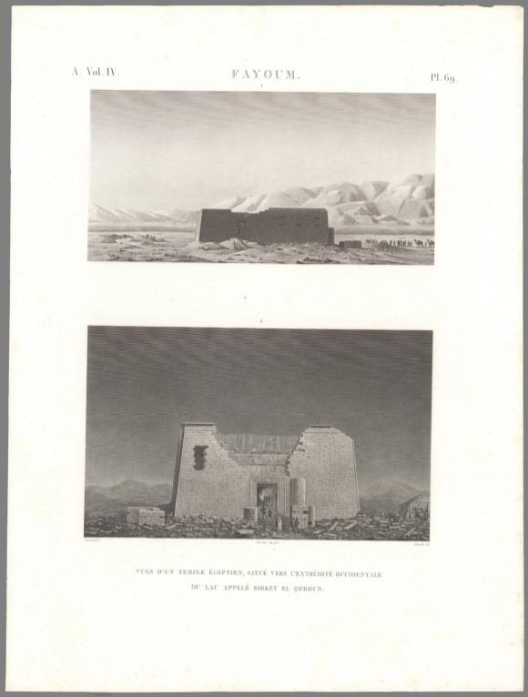 Planche 69 Fayoum (nome Arsinoïte). Vues d’Un Temple Égyptien, Situé Vers l’Extrémité Occidentale Du Lac Appelé Birket El Qeroun.