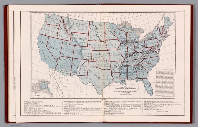 Map Showing the Acquisition of Territory and Its Distribution Among Political Divisions 1776-1874