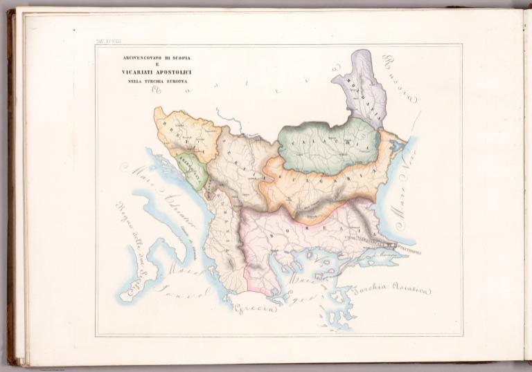 Tav. XCVIII. Vicar. Apost. di Bosnia, Erzogovina, Moldavia, Vallachia, Costantinopoli, e diocesi anche di rito armeno.