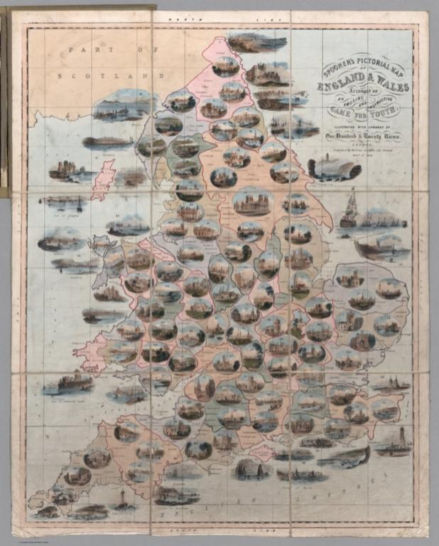 Spooner’s Pictorial Map of England & Wales.