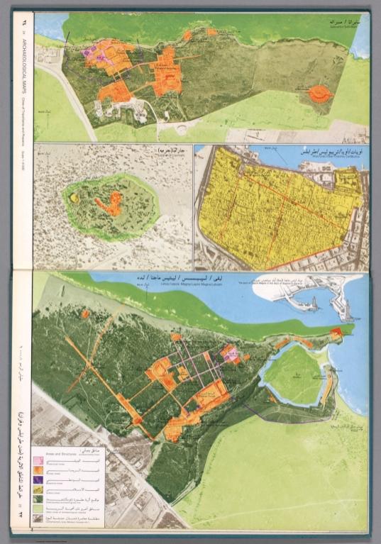 Archaeological maps : cities of Tripolitania and Phazania = Kharayit almanatiq al'atharia (Almudun Tarbulus va Fazan)