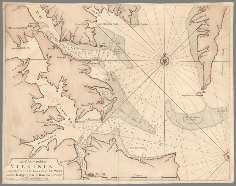 A Draught of Virginia from the Capes to York in York River and to Kuiquotan or Hamton in James River. …