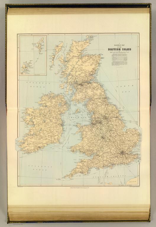 Railway map, British Isles.