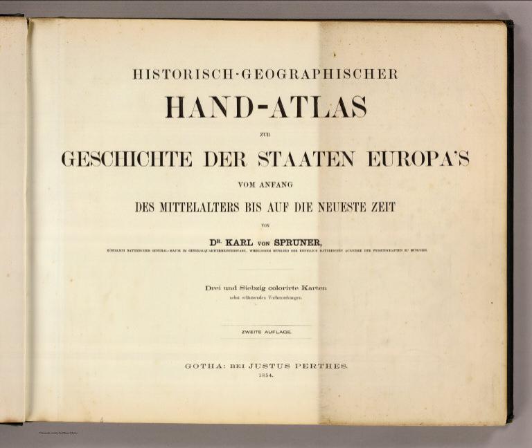 Title Page: Historisch-geographischer Hand-Atlas zur Geschichte der Staaten Europa's.