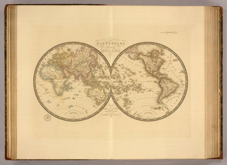 Mappemonde en deux hemispheres.