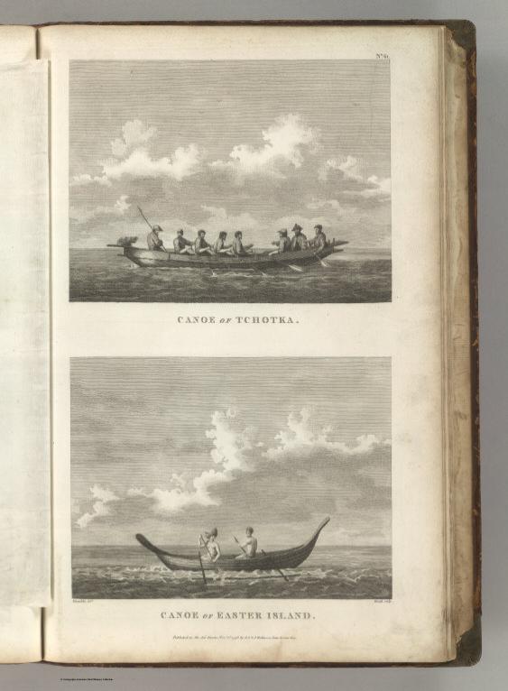 Canoe of Tchotka. Canoe of Easter Island.