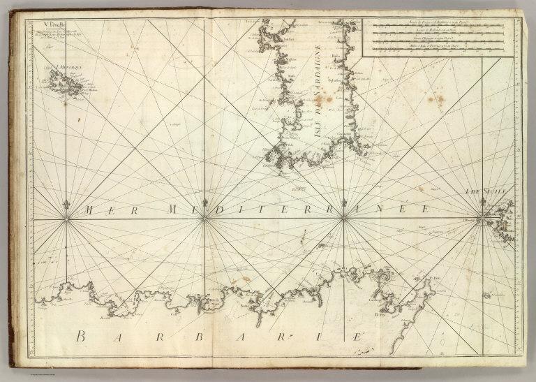 Carte De La Mer Mediterranee. V.