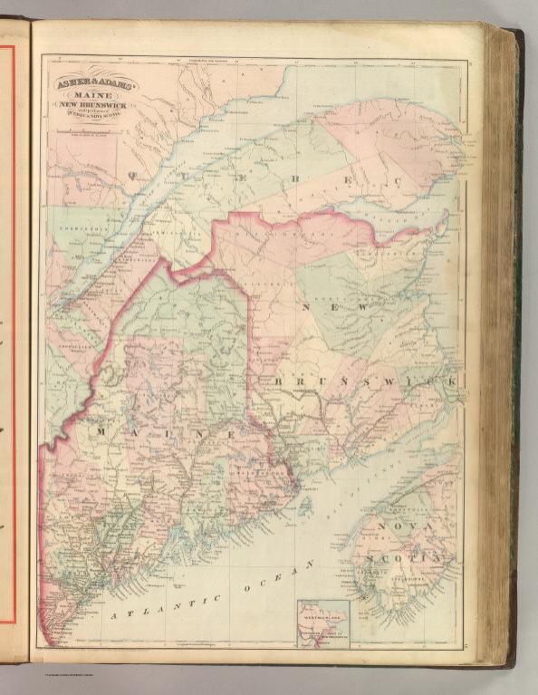 Maine, New Brunswick, with portions of Quebec and Nova Scotia.