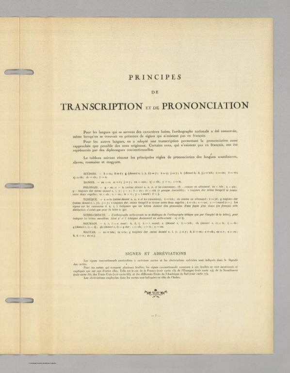 Principes de Transcription et de Prononciation.