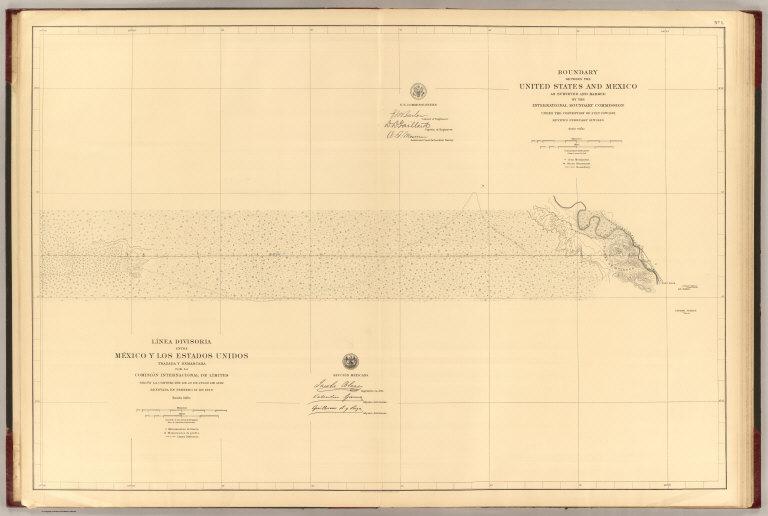 Linea Divisoria Entre Mexico Y Los Estados Unidos. No. 1