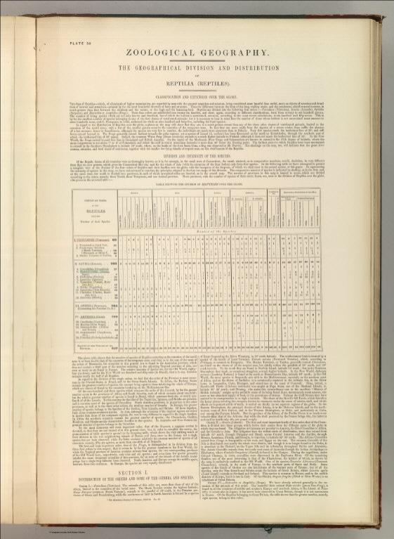 Zoological Geography. Reptilia (Reptiles).