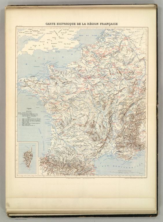 Carte Historique de la Region Francaise.