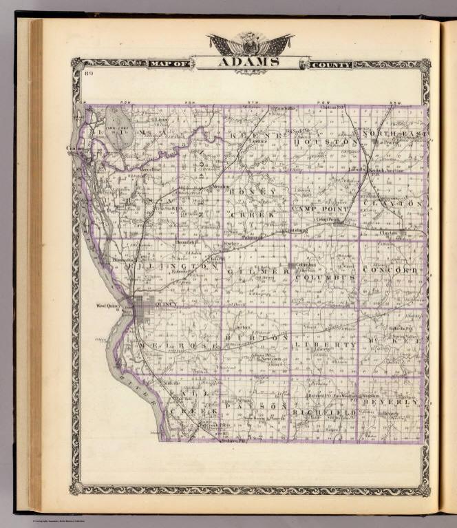 Map of Adams County.