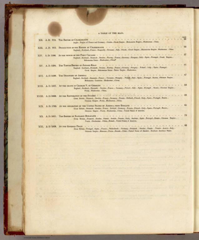 Index 2: Historical atlas ... creation to A.D. 1828.