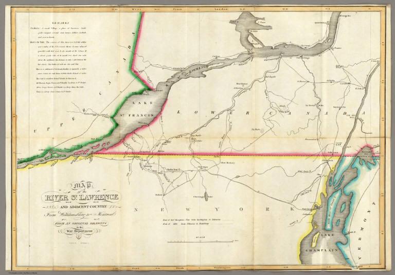 Map of the River St Lawrence and Adjacent Country.