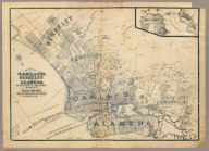 Map of Oakland, Berkeley and Alameda. William J. Dingee, agent. For the purchase, sale, appraisal and care of real estate. 460 & 462 Eighth Street near Broadway, Oakland. M.G. King, C.E., surveyor. Entered ... in the year 1878, by Woodward & Taggart in the office of the Librarian of Congress at Washington, D.C. Galloway Litho Co., 418-422 Commercial St., S.F. (1884?)
