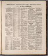 (Text Page) The National Atlas - Pennsylvania Directory - Continued. City of Pittsburgh.