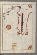 fol. 281b Tunisian coastline with the cities of Kelibia, Hammamet, Sousse, and Monastir