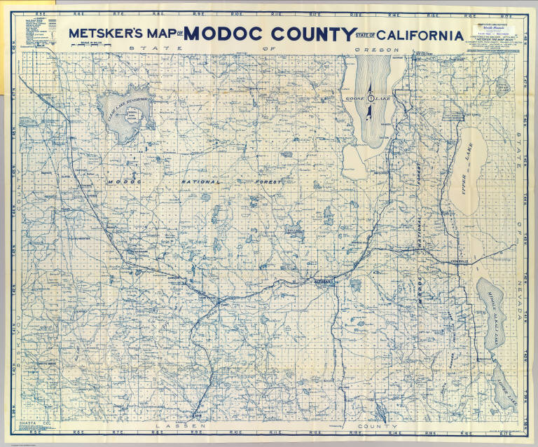 Modoc County California Map Modoc County.   David Rumsey Historical Map Collection